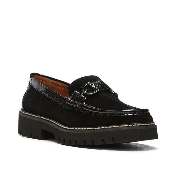 Donald Pliner Womens Helio Loafer EU 37 US 6.5M Black Calf Suede NWOB - Picture 1 of 13